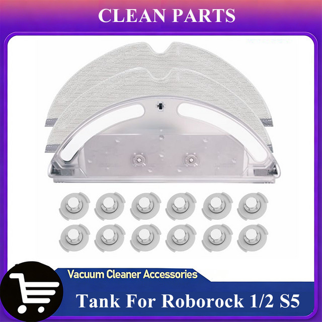 Roborock Wassertank-Mopp Ersatzteil für S5 S50 S51 S55 S6 S60 S65 E25 E35 E20 C10 T4 T6 Mi, transparent - Bild 1