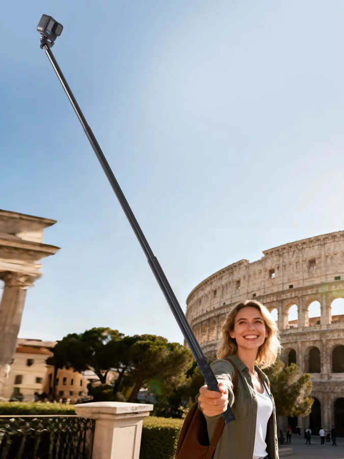 Insta360 Unsichtbarer Selfie-Stick mit Griff in Schwarz für Insta360 X5 X4 GoPro 13 12 11 und DJI Action 6 5Pro 4, Länge: 1,5 m - Bild 5