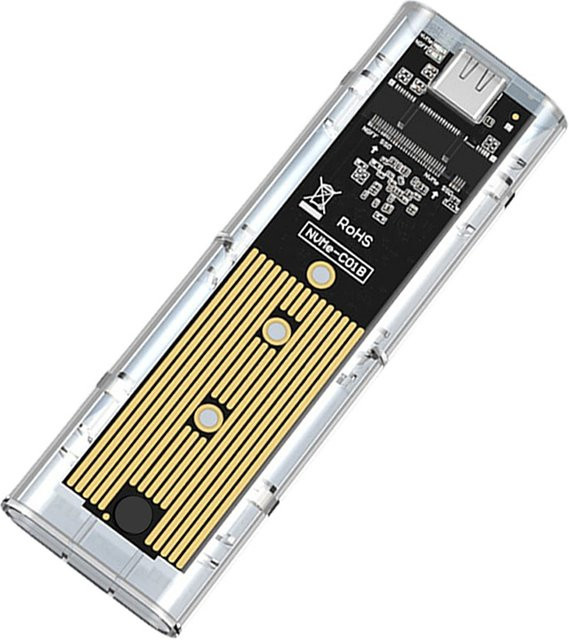 VORILYNEX M.2 SSD Gehäuse Transparent mit USB Typ C 5Gbps Dual-Protokoll für NVMe PCIe NGFF SATA - Bild 1