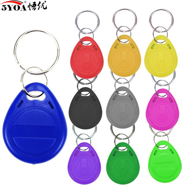 100 Stück RFID Schlüsselanhänger 125kHz EM4305 T5577 Proximity ID Token Ring, wiederbeschreibbar, Multicolor - Bild 1