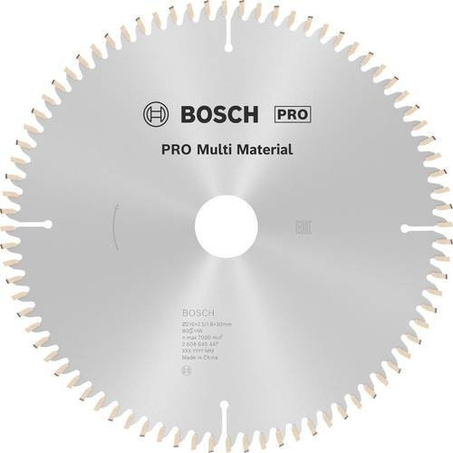 Bosch Multi Material Kreissägeblatt mit Hartmetallspitzen, Farbe: Silber, Durchmesser: 216 mm, Bohrung: 30 mm, Breite: 2,5 mm, 80 Zähne - Bild 1