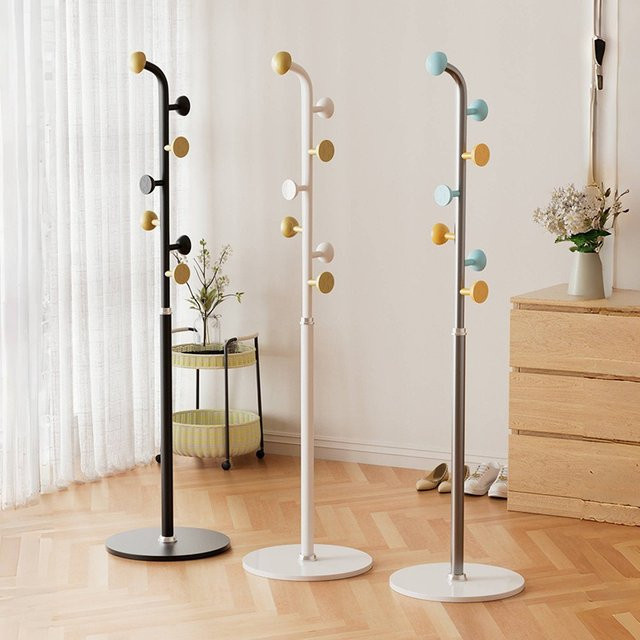 LIUSHADUOLA Kleiderständer aus Metall in Weiß mit verteilten Haken im minimalistischen Design - Bild 1