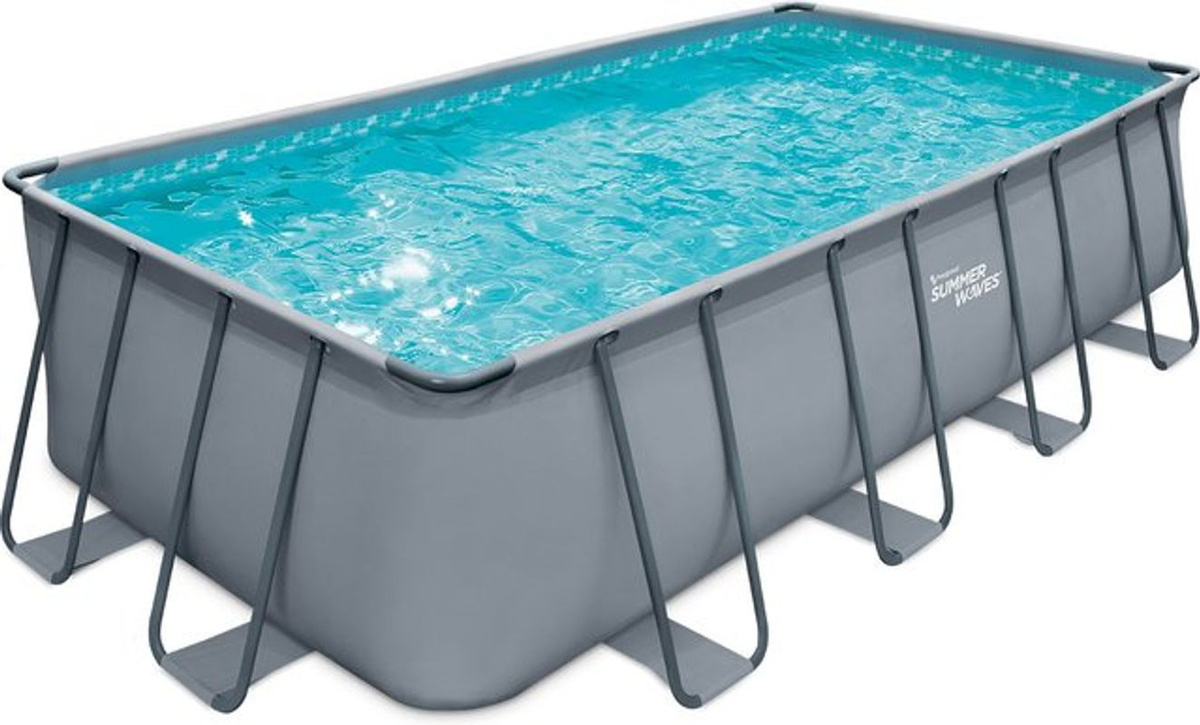 Summer Waves Elite Frame Pool rechteckiger Aufstellpool Komplettset in Grau und Anthrazit B/T/H: 549 x 274 x 132 cm - Bild 1