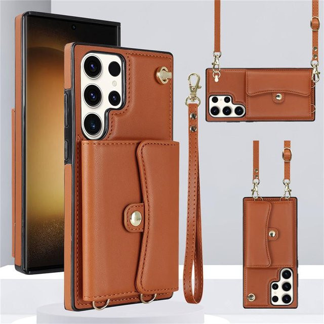 Leder Lanyard Handyhülle mit Geldbörse für Samsung Galaxy A-Serie (A16 A55 A35 A15 A14 A54 A73 A53 A13 A52S A12 A51 A71) in verschiedenen Farben - Bild 1