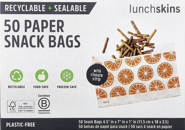 Lunchskins Papier-Snackbeutel in Orange und Black, 50 Stück - Bild 1