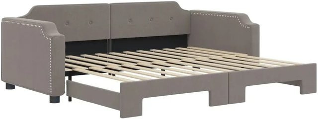 vidaXL Ausziehbares Tagesbett in Taupe, Modernes Design für Schlafzimmer und Wohnzimmer, B/T/H: 223 x 100 x 66,5 cm - Bild 1