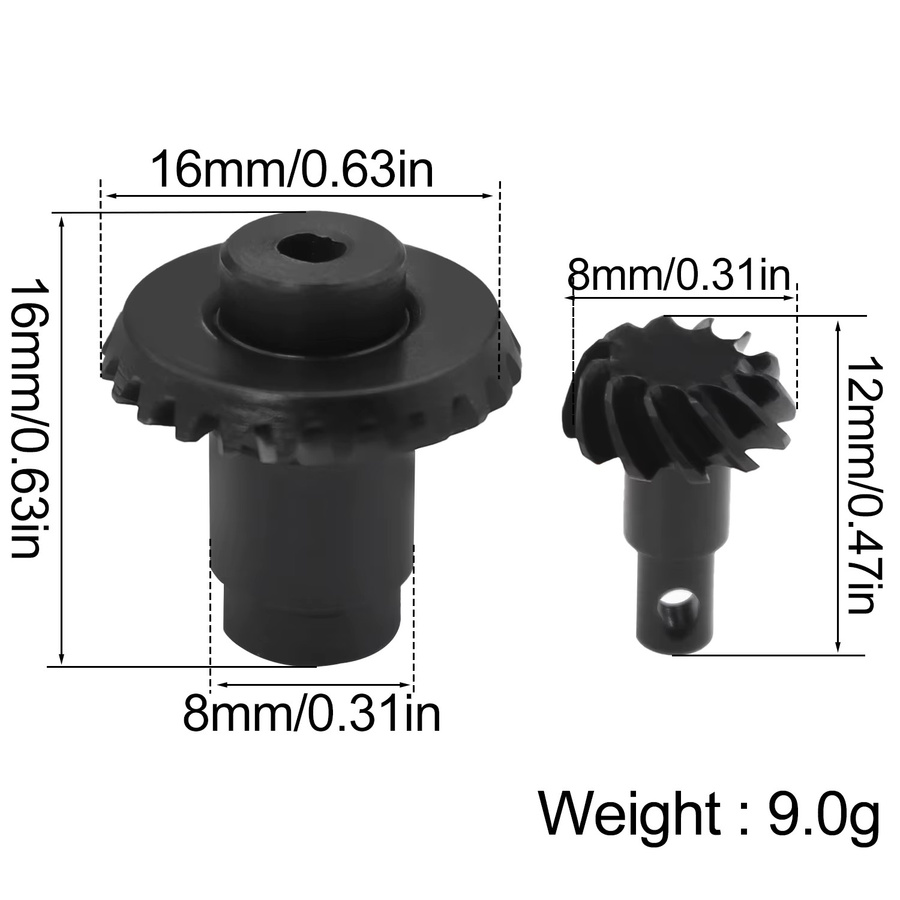FMS FCX24 Stahl Helical Achse Getriebe Kegelrad Set, Metall, Zubehör - Bild 2