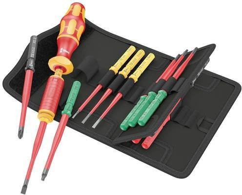 Wera Kraftform Kompakt VDE 15 Torque extra slim 1 Elektriker Wechselklingen-Set, 15-teilig, rot-gelb-mehrfarbig - Bild 1
