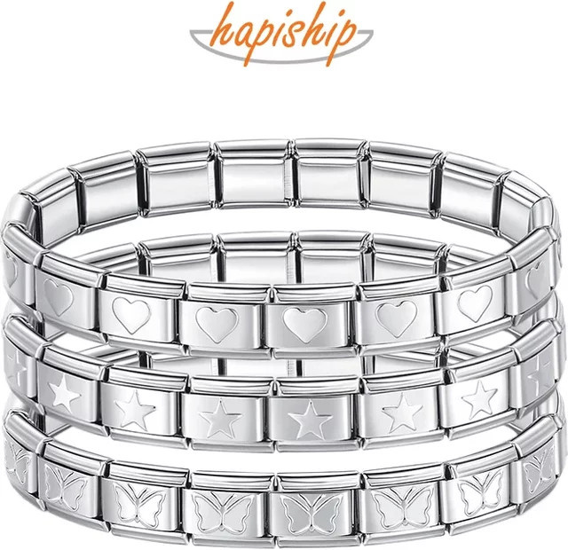 Hapiship Armband, Edelstahl, Silber, Damen, Stern-Herz-Schmetterling - Bild 1