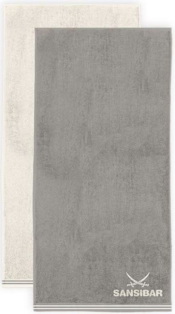 Gästetuch SANSIBAR aus Baumwolle mit Grafikprint in Sand, Grau und Multicolour, Breite: 30 cm - Bild 1