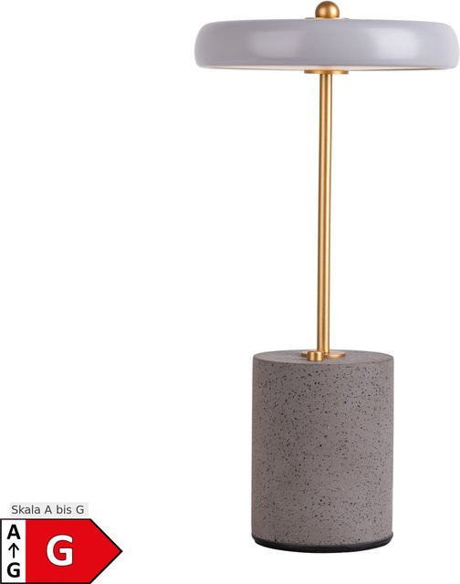 Näve Akku Tischleuchte SETA LED dimmbar grau/gold, Höhe: 30 cm - Bild 1