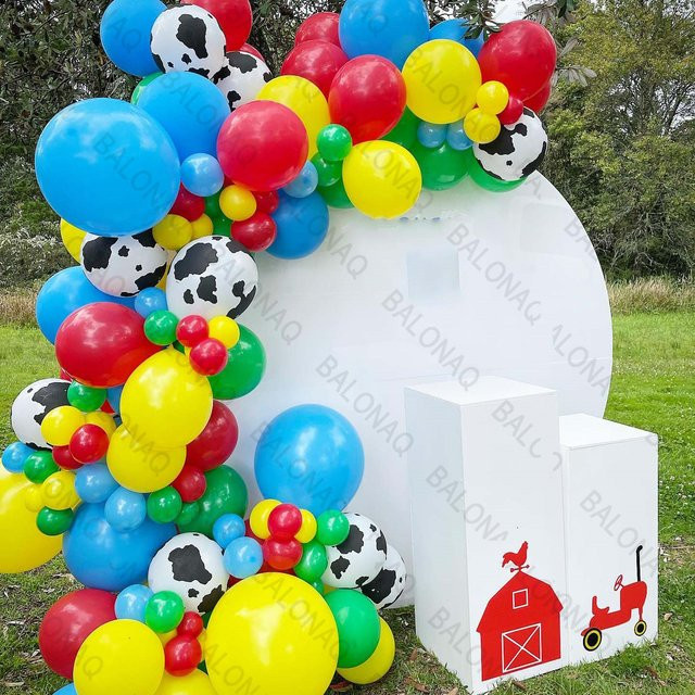 BALONAQ Western-Ballonbogen-Set, 93 Stück, Retro-Luftballons, Kuhmuster - Bild 1