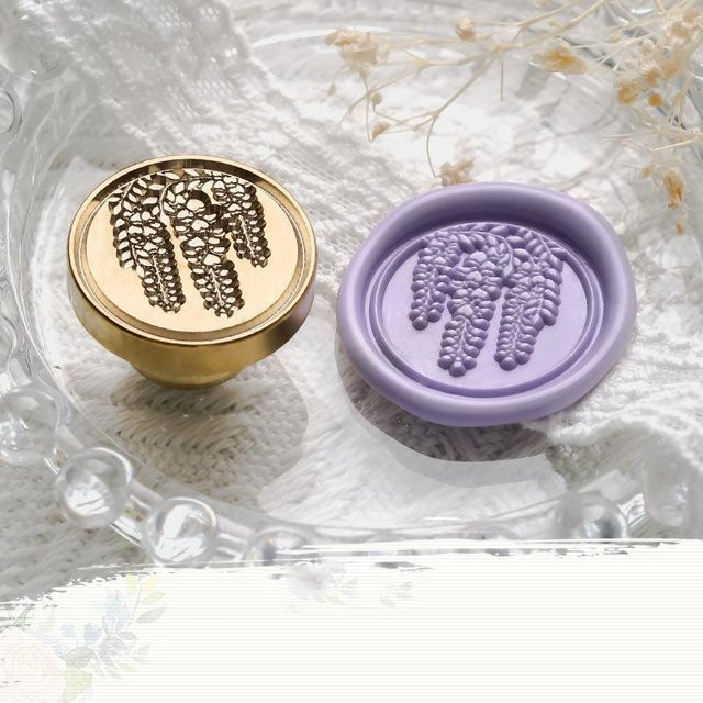 Love Home Garden Pflanzenwachs Siegelstempel Vintage aus Metall und Holz in Gold für Bastelarbeiten, Hochzeitseinladungen und Scrapbooking - Bild 1