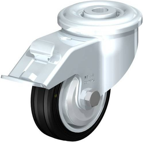 Blickle Lenkrolle LER-VE 80R-FI-EL-FA mit Feststeller, Rad-Durchmesser: 80 mm, Tragfähigkeit: 50 kg, Farbe: Silber - Bild 1