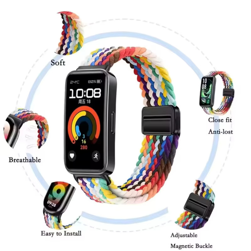 Huawei Uhrenarmband Nylon, magnetisch, geflochten, Multicolor, Unisex - Bild 3