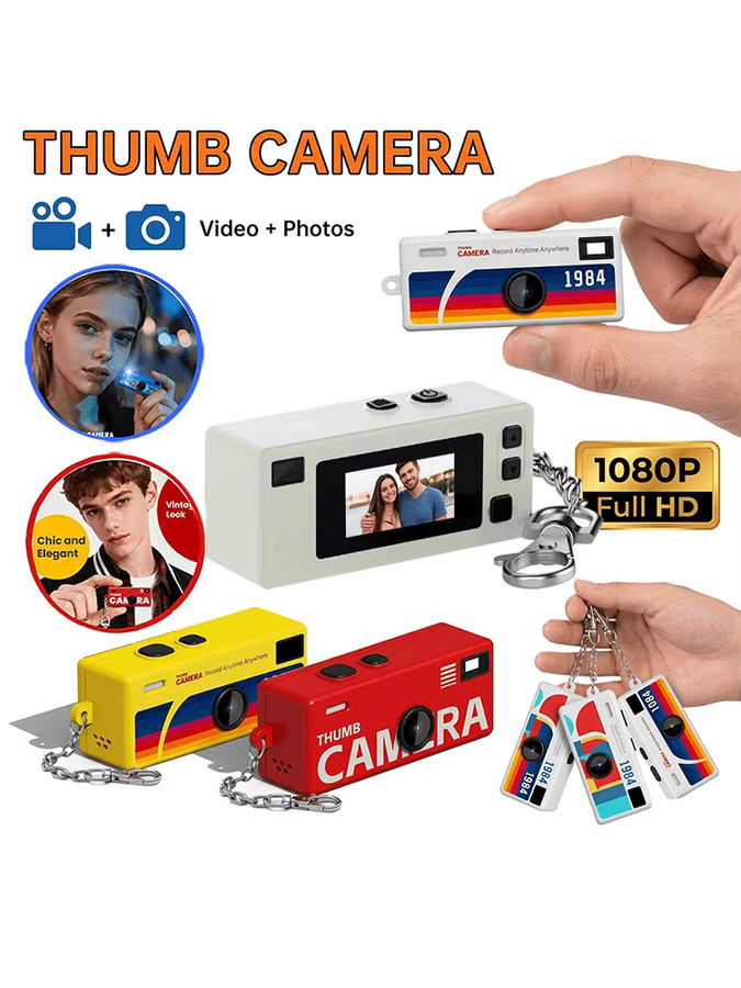 WDSZKMYF G6 Mini-Actionkamera als Daumen-Schlüsselanhänger mit 0,96 Zoll Display, 1080P Video-Rekorder und Audio-Funktion, Multicolor - Bild 1