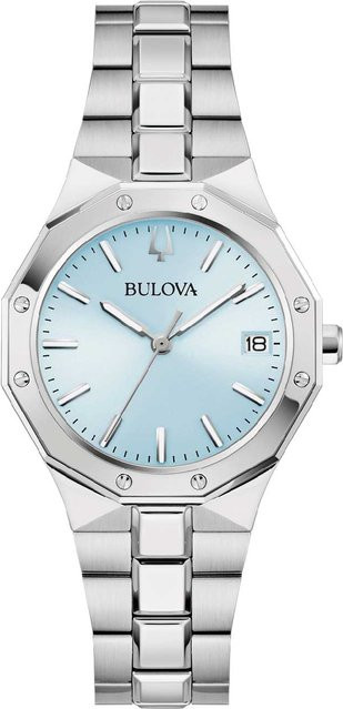 Bulova Damenuhr, Quarz, Edelstahl, Blau, 32 mm, 10 ATM - Bild 1
