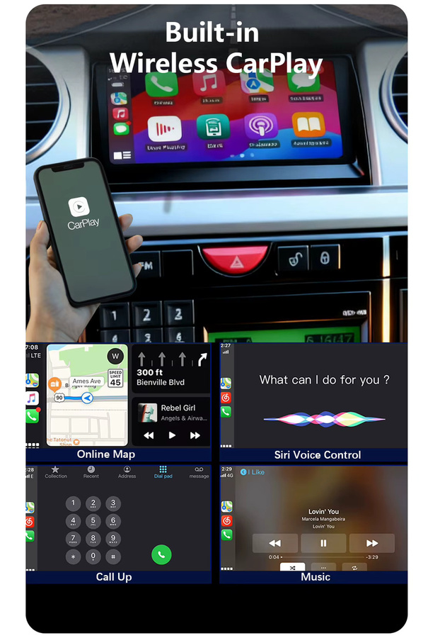 CHSTEK Android 13 Multimedia-Player für Land Rover LR3 Discovery 3 L319 (2004-2009) mit Carplay, GPS, WIFI, 4G und Bluetooth in Schwarz - Bild 2