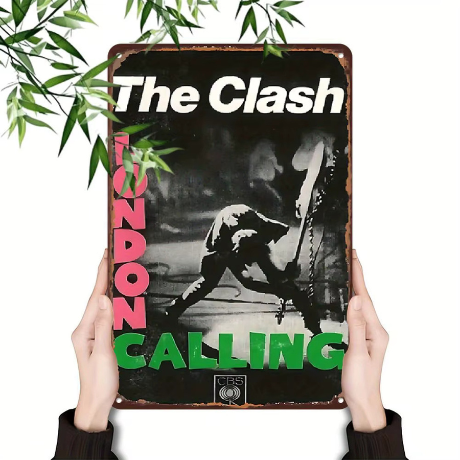 CIFBUY Vintage Metallblechschild The Clash London Calling Retro Punk-Rock Wandkunst, B/H: 20,3 x 30,5 cm, Mehrfarbig - Bild 6