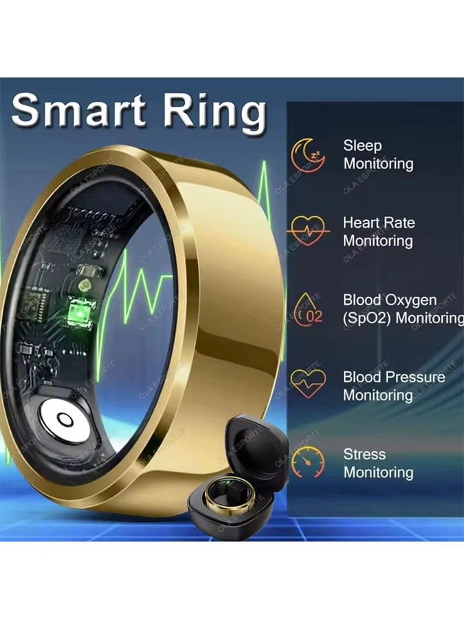 Ola Esporte Smart Ring HT30 mit Blutdruckmessung, Herzfrequenz und Schlafüberwachung, 5ATM Wasserdicht, Unisex, in Silber oder Gold - Bild 4