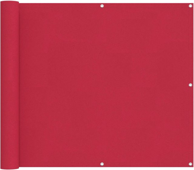 vidaXL Balkonsichtschutz aus PU-beschichtetem Oxford-Textil in Bordeauxrot mit Aluminiumgestänge, Höhe: 90 cm, Breite: 800 cm - Bild 1