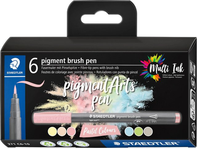 Staedtler Pigment Brush Pen Set in Multicolour mit Brush Spitze für kreative Arbeiten - Bild 1