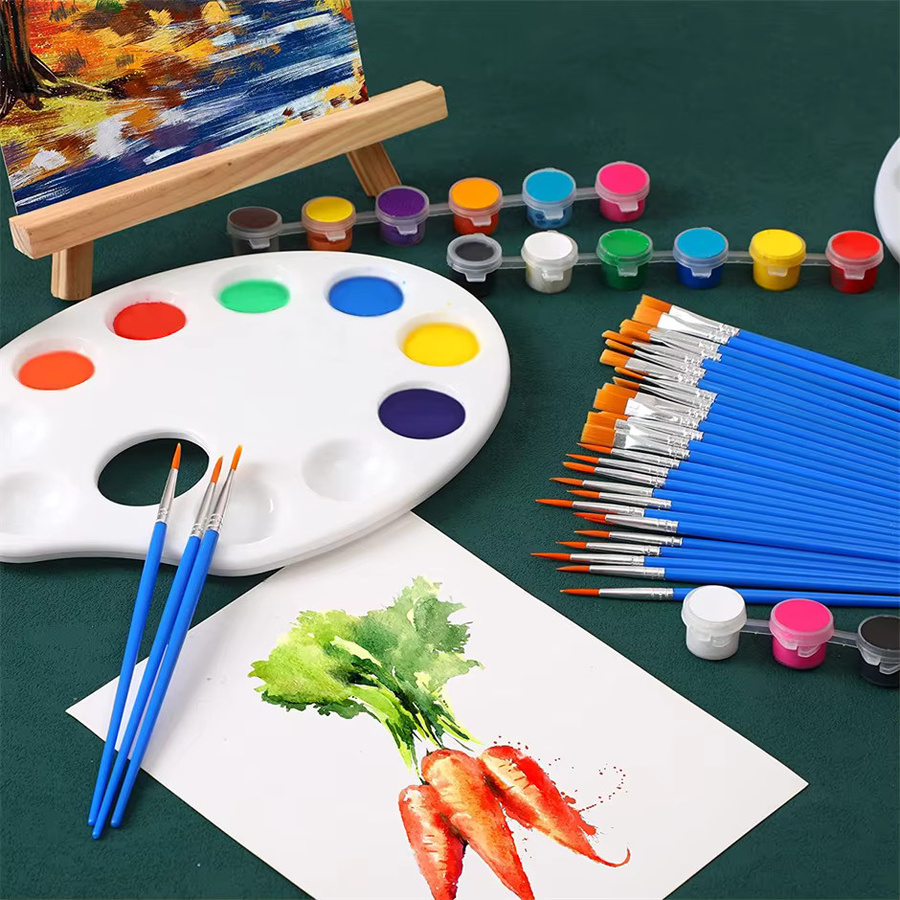 30 Stück Yutiars Flache Detailpinsel aus Nylon für Aquarell und Zeichnungen in Blau - Bild 3