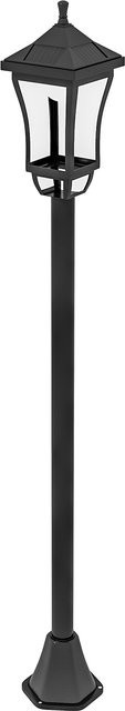 Outsunny Solar Gartenlaterne Schwarz mit LED Kaltweiß, IP44 Wasserdicht, Wegleuchte mit Lichtsensor, B/T/H: 15 x 15 x 127 cm - Bild 1
