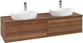 V&B Waschtischunterschrank Antao mit LED-Beleuchtung, Weiß, B: 160 cm, T: 50 cm - Bild 1