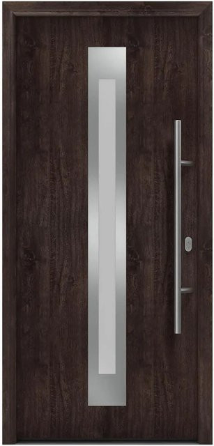 EcoStar Haustür Isopro IP 770S in Eiche Dunkel mit Glaseinsatz, B/H: 110 x 210 cm, DIN Rechts - Bild 1