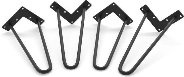 HEVVA Möbelfüße NEAPEL 4er Set Schwarz matt aus Stahl, Höhe: 30 cm - Bild 1