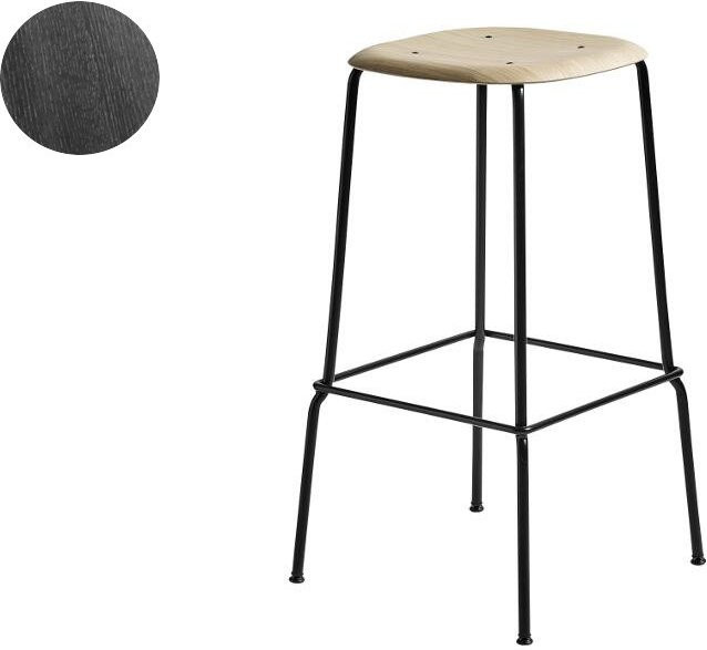 HAY Soft Edge 80 Bar Stool in Schwarz aus Stahl - Bild 1