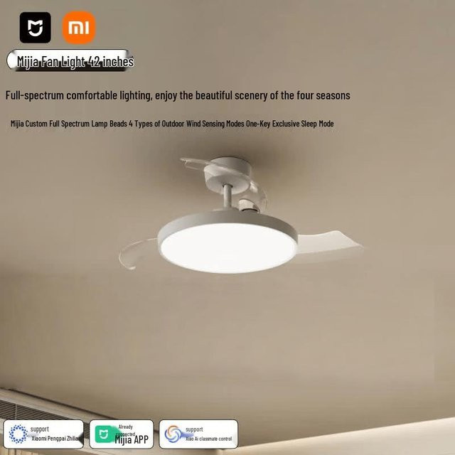 Xiaomi Mijia Intelligente Vollspektrum-Deckenventilatorleuchte mit LED und WiFi in Weiß - Bild 1
