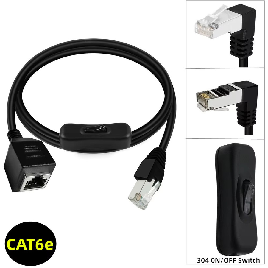 Gigabit Cat6a Netzwerk-Jumper UXG Ethernet LAN Kabel mit RJ45 Stecker und Buchse in Schwarz, kompatibel mit Cat5e und Cat6 - Bild 3
