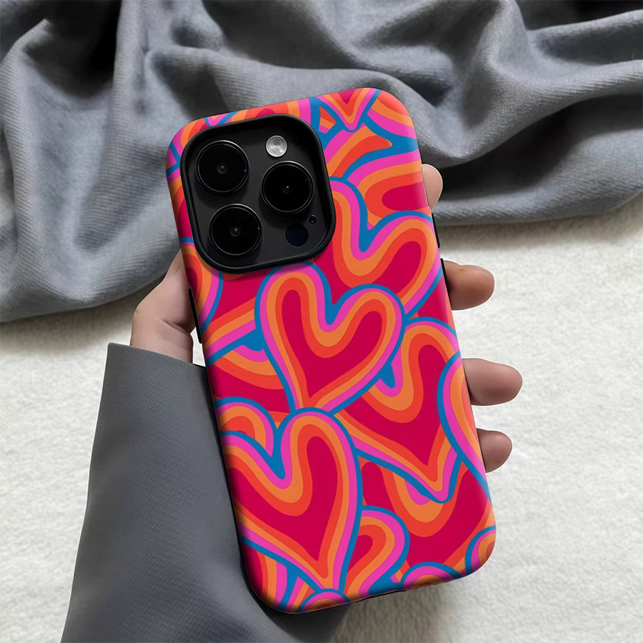 Magnetische Handyhülle Psychedelic Heart für iPhone 17 16 15 14 Pro Max Plus Multicolor - Bild 3