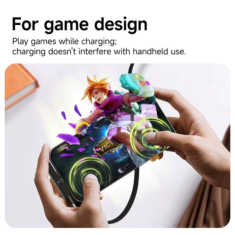 VBVC 2-in-1 Lade- und Datenkabel mit 240W Schnellladefunktion, 360 Grad drehbar, abnehmbar und versteckbar, Farbe: Orange, kompatibel mit iPhone 17, 16 und Samsung S26, Xiaomi - Bild 4