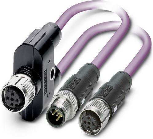 Phoenix Contact 1436026 Sensor-Aktor-Datensteckverbinder M12 Adapter Y-Form 5-polig 0,50 m in Purple - Bild 1