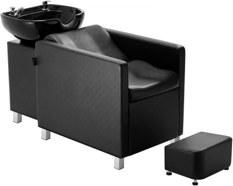 VEVOR Shampoo-Backwash-Stuhl in Schwarz mit Keramikschüssel und breiter Fußstütze für Salon und Spa - Bild 1