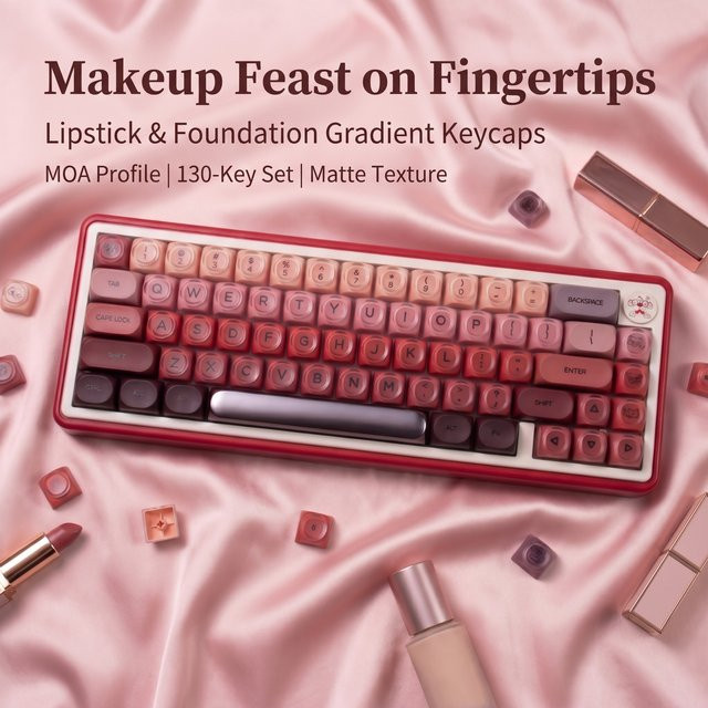 TTTSKONE Gradient Red Tastenkappen mit Kugelprofil aus PBT+PC für mechanische Tastaturen - Bild 1
