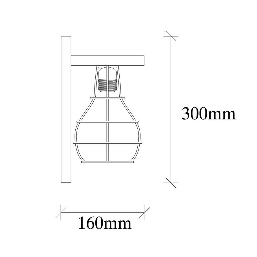 Opviq Wandleuchte in Holzoptik mit 1 E27 Fassung, B/H/T: 16 x 30 x 16 cm - Bild 2