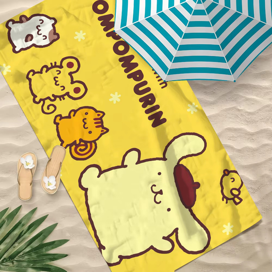 P-Pompompurin Handtuch in Gelb, schnell trocknendes Cartoon-Strandtuch für Sport und Reise - Bild 3