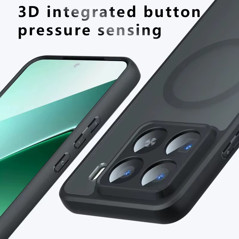 Magnetische Handyhülle für Xiaomi Mi 17T Pro und 15T Pro, transparentes mattes Design mit Acryl-Hartschale und MagSafe-Kompatibilität, schwarz - Bild 4