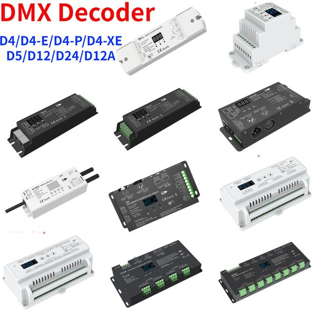 Skydance DMX Decoder für LED Strip Lights mit RF Control und DIN-Rail Montage, PWM Dimmer für D4, D4-E, D4-P, D4-XE, D5, D12, D24 und D12A Modelle - Bild 1