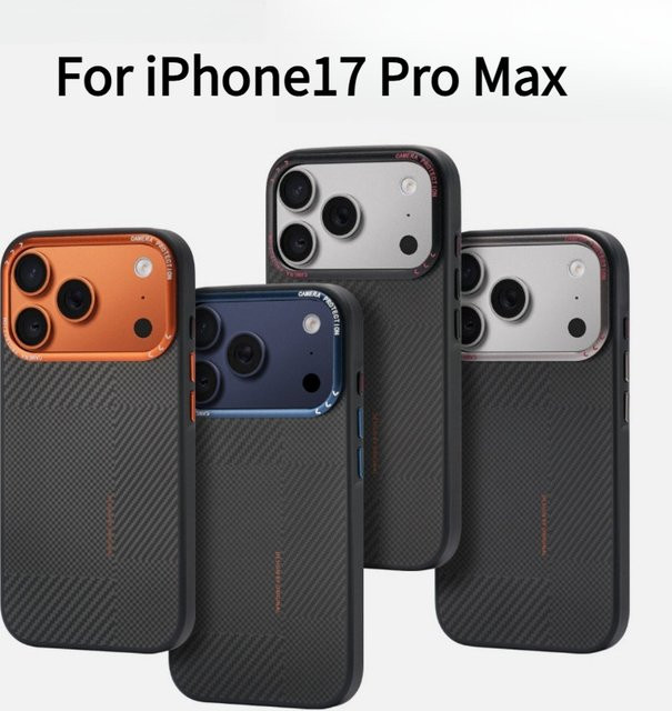 MagSafe Schutzhülle im Carbon-Faser-Muster für iPhone 17 Pro Max, iPhone 16, iPhone 15 und iPhone 14 Pro in Schwarz - Bild 1