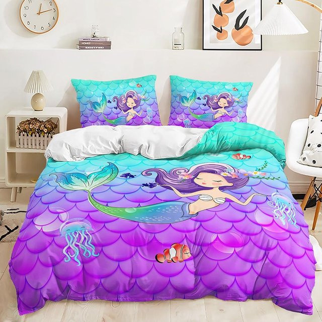 Lodestar Meerjungfrau Bettwäscheset Regenbogen Multicolor, Polyester-Mikrofaser, B/H: 180 x 210 cm - Bild 1