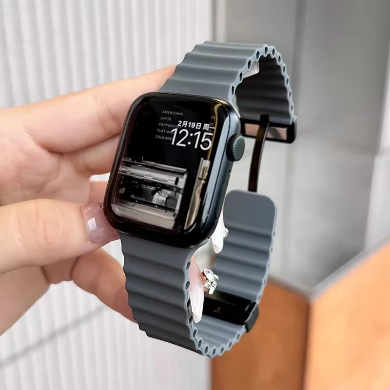 RWBANDS Uhrenarmband Silikon, Magnetische Schnalle, Schwarz, Unisex - Bild 2