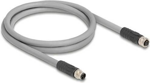 Delock 80537 Sensor-Aktor-Kabel M12 in Grau, Länge: 1 m - Bild 1