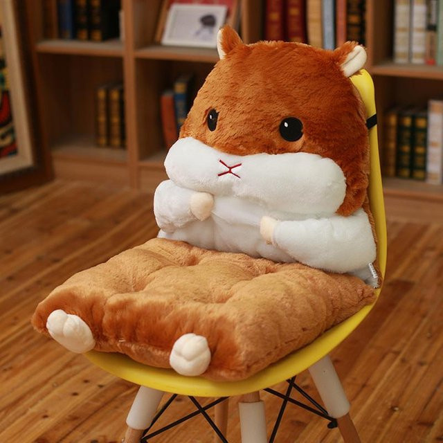 Plüsch Sitzkissen Hamster von Binchi Fitness, dunkelbraun, B/H: 40 x 75 cm - Bild 1