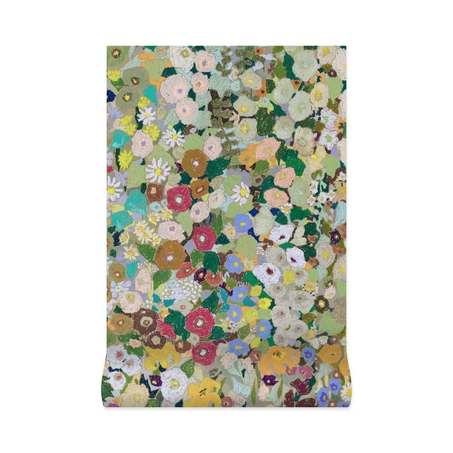 House of Hackney Mural Hollyhocks Summer Wandtapisserie in Mehrfarbig mit botanischem Floral-Design - Bild 1