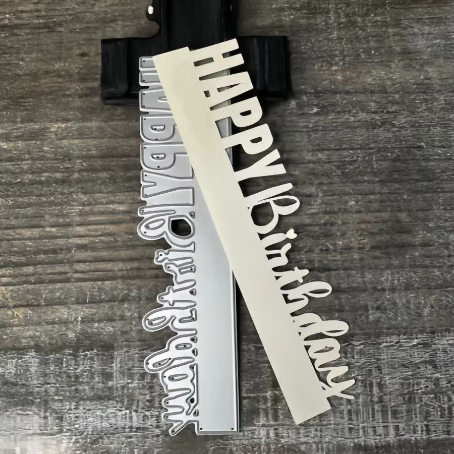 Metall Stanzformen Alles Gute zum Geburtstag mit Deutschland Phrase für DIY Scrapbooking und Kartenherstellung in Silber - Bild 3